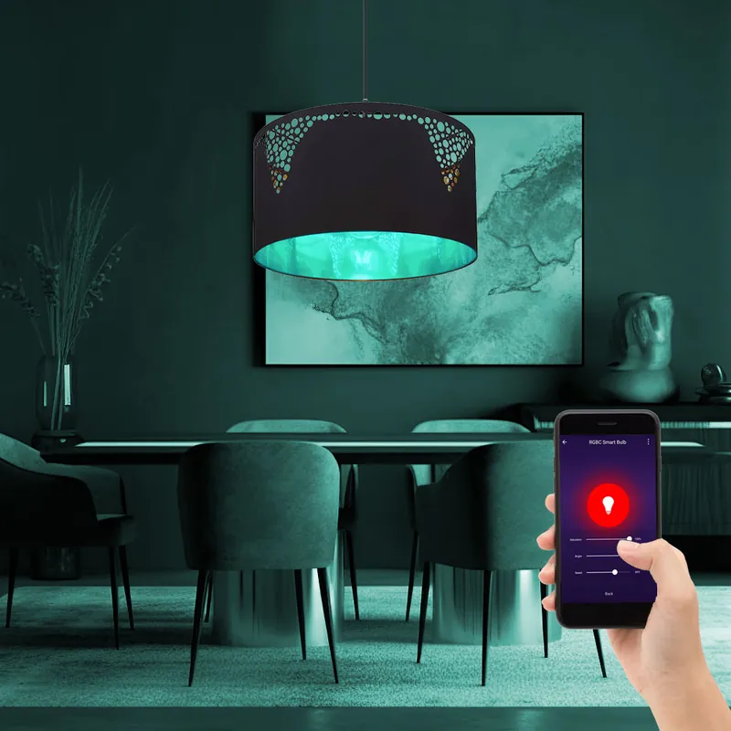 RGB LED hanglamp, zwart, goud, app-bediening, H 120 cm Nu Kopen
