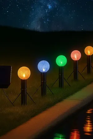 Actieprijs LED insteeklampjes op zonne-energie, grondspies, RGB-kleurwisselaar, L 770cm
