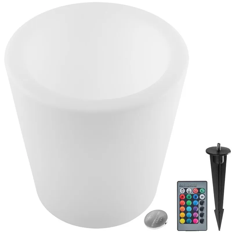 Premium tectake Flessenkoeler Luminous Curve Cooler, LED, met afstandsbediening, Wit