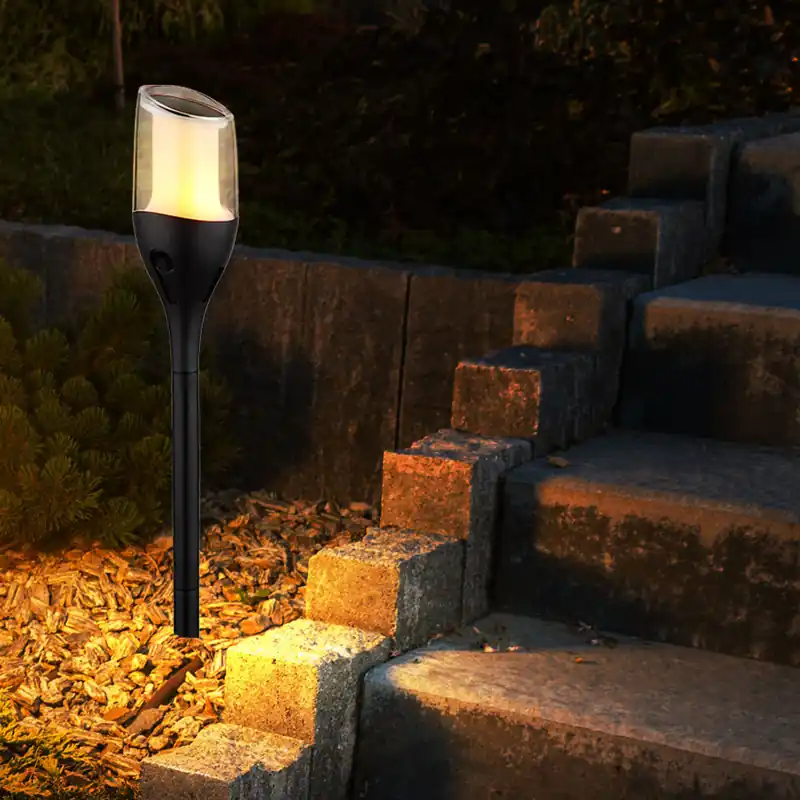 LED-zonnelicht, zaklamp, grondspies, vuureffect H 64,5 cm Populair