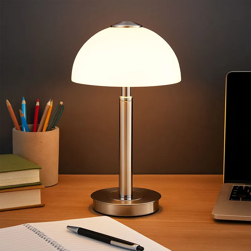 LED tafellamp, glas, verchroomd, touchdimmer, H 31,5 cm Gereduceerde Prijs