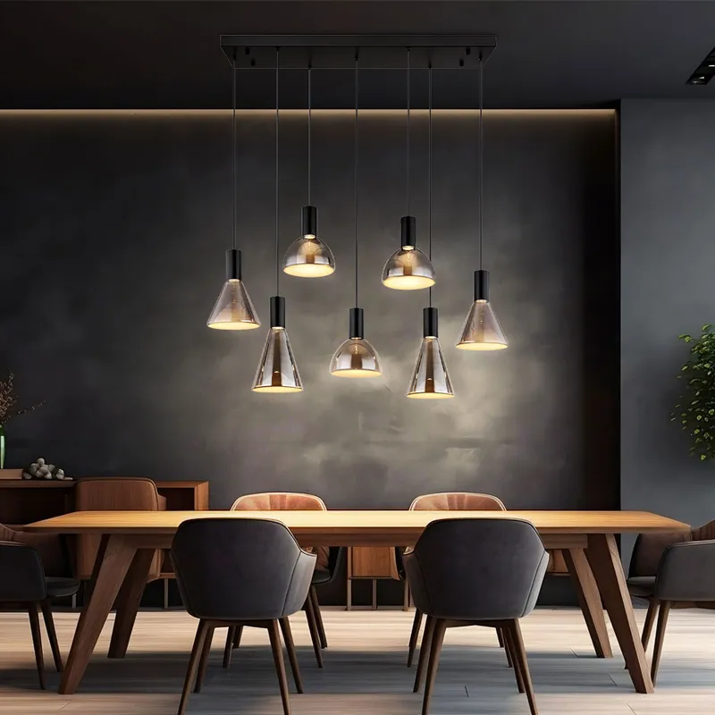 Hanglamp, metaal, zwart, rookkleurig glas Shop Nu