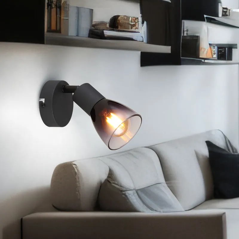 Wandlamp, spot, metaal, mat zwart Koopje