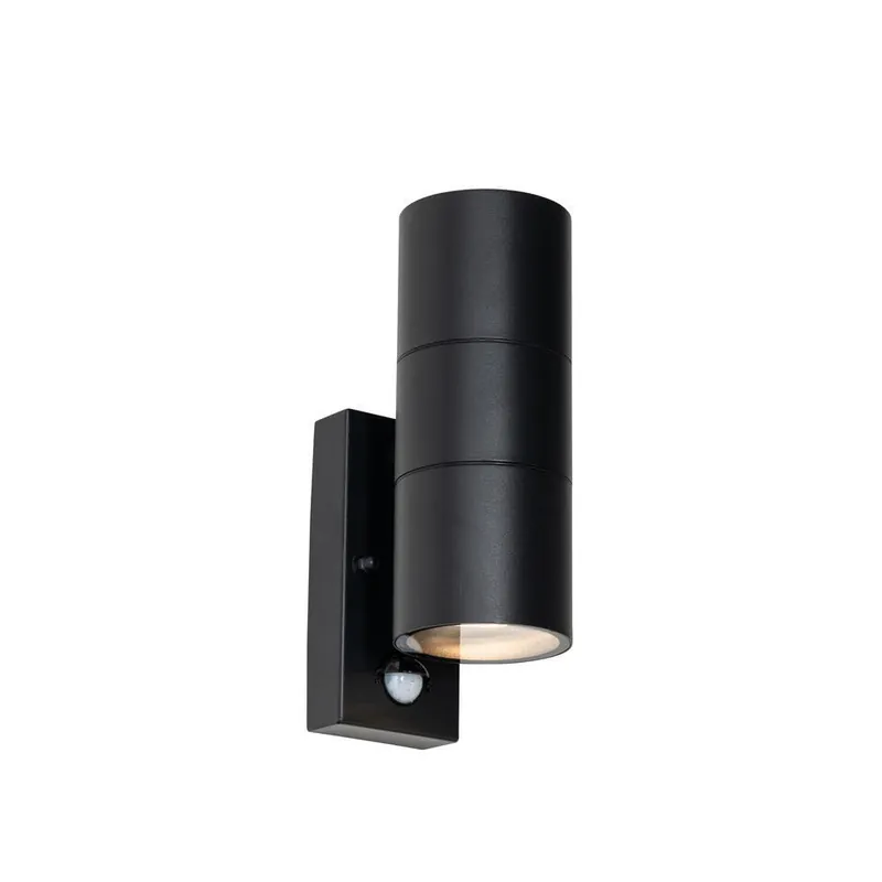 Express Levering Qazqa wandlamp met bewegingssensor duo zwart gu10