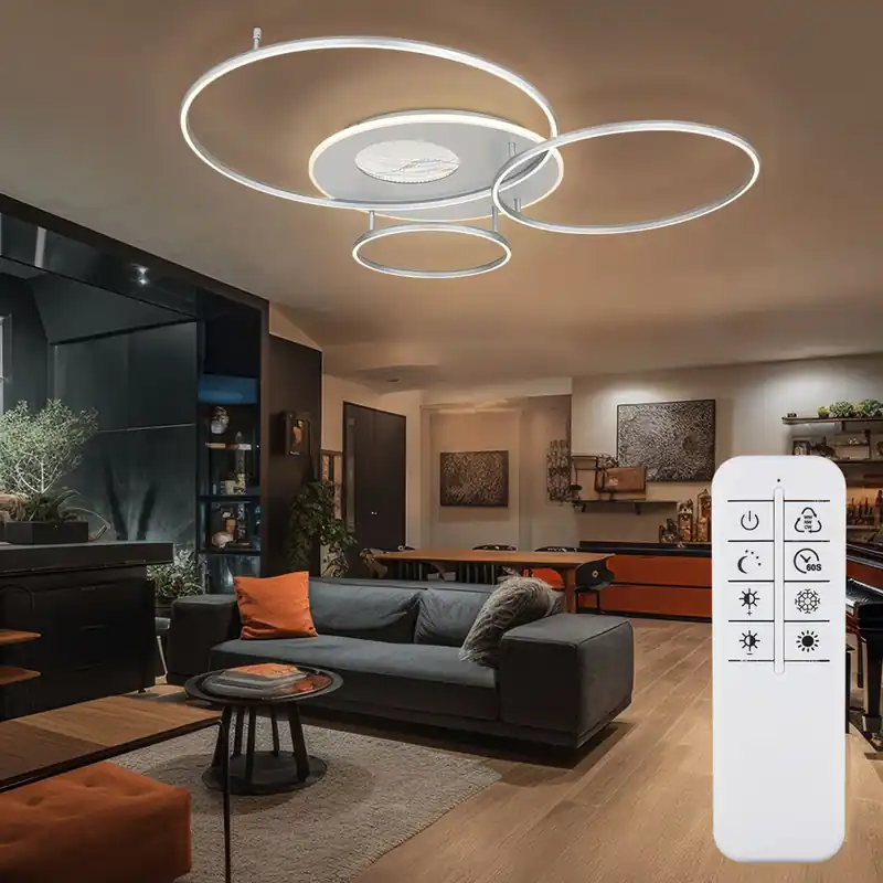LED plafondlamp, 3D-effect, dimbaar, timer, afstandsbediening Gereduceerde Prijs