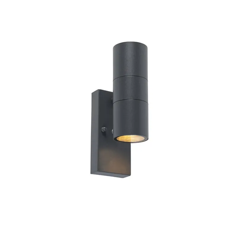 Qazqa wandlamp met daglichtsensor duo grijs gu10 Direct Beschikbaar