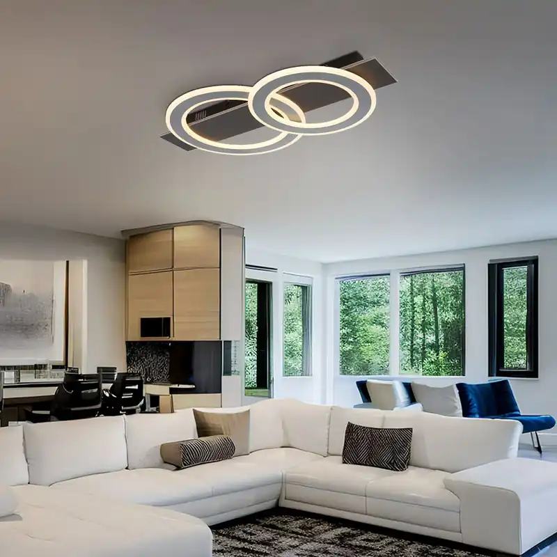 LED plafondlamp grijs geborsteld, opaal, L 63 cm Gecertificeerd