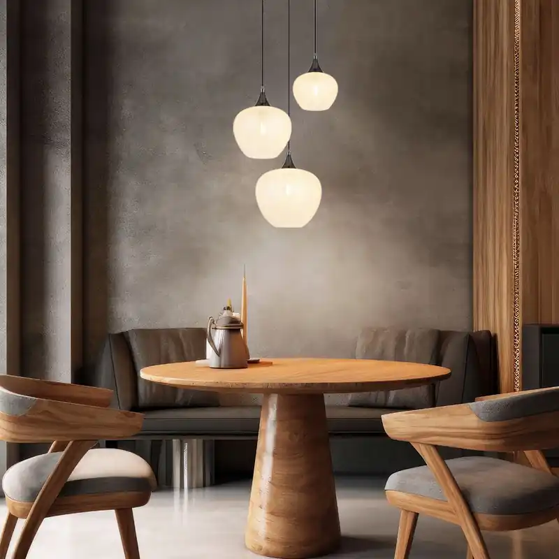 Exclusieve Aanbieding Hanglamp, 3-vlam, glas, zwart, D 49 cm