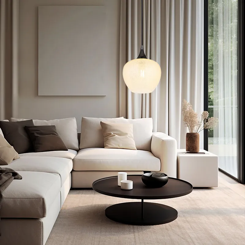 Weekendaanbieding Hanglamp, helder glas, zwart chroom, D 24 cm
