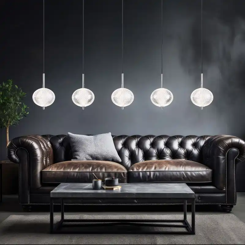 Hete Deal LED hanglamp, CCT, chroom, heldere bollen, L 118 cm