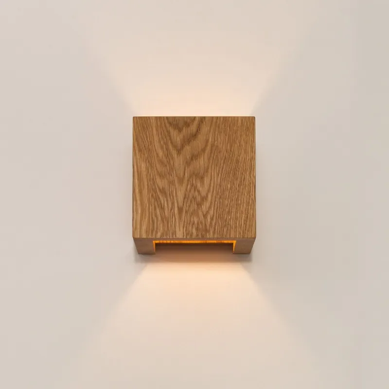 WoodGlow - Moderne Houten Wandlamp van Eikenhout met Warm Wit Licht Goedkoop