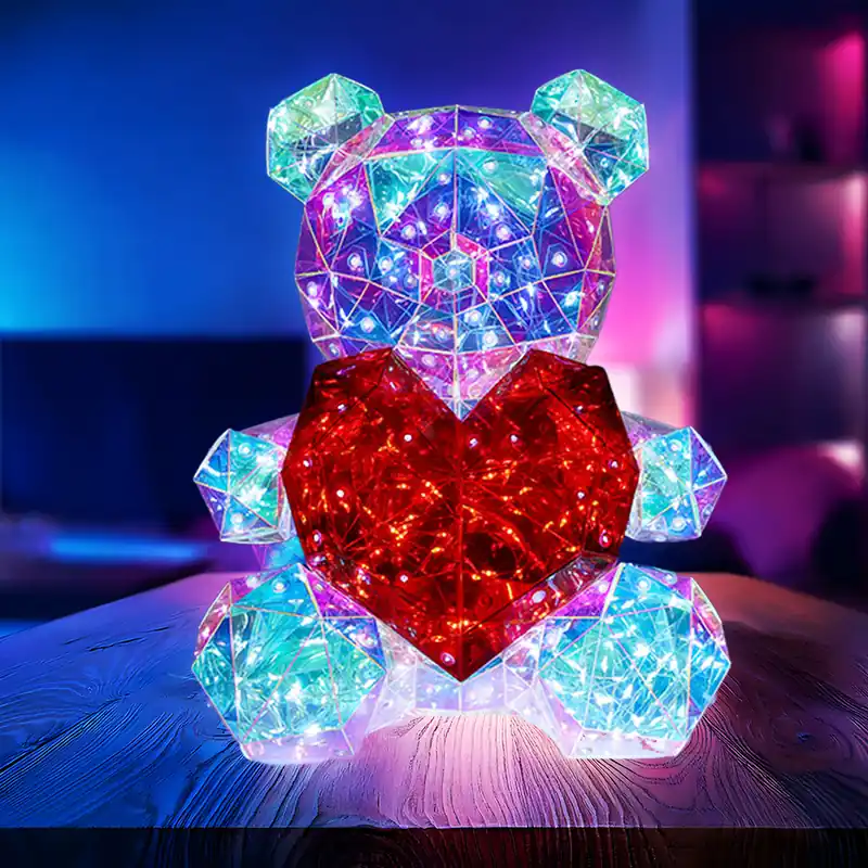 Beperkte Voorraad LED decoratieve lamp, tafellamp, kristal look beer, H 30 cm