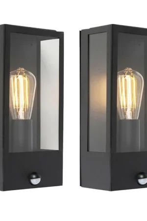Beperkt Aanbod Qazqa wandlamp met bewegingssensor rotterdam zwart