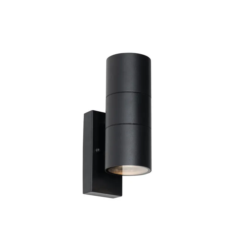 Finale Uitverkoop Qazqa wandlamp met daglichtsensor duo zwart gu10