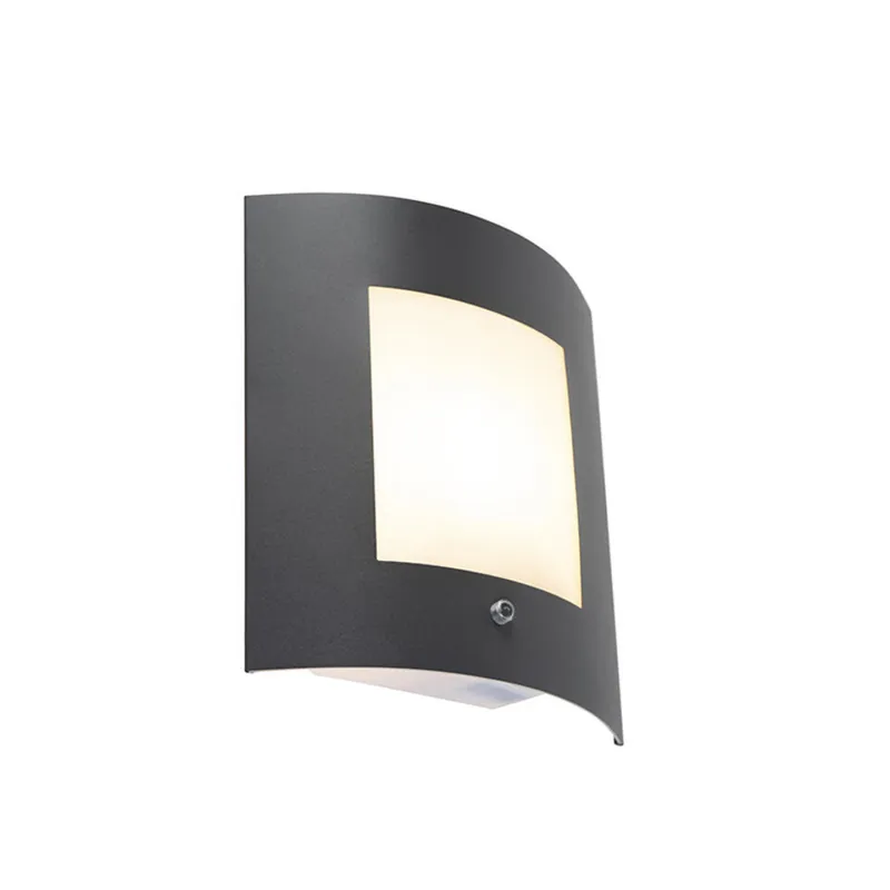 Veilige Betaling Qazqa wandlamp met daglichtsensor emmerald grijs e27