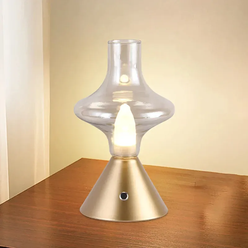 Nieuw RomanticGlow - Glazen Tafellamp met Dimbare LED – Stijlvolle Nachtlamp