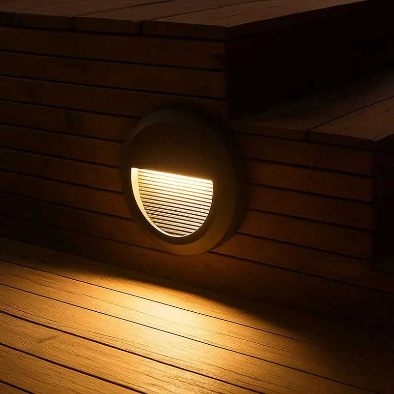Koopje LED-stapverlichting, IP65, zwart, rond, D 15 cm