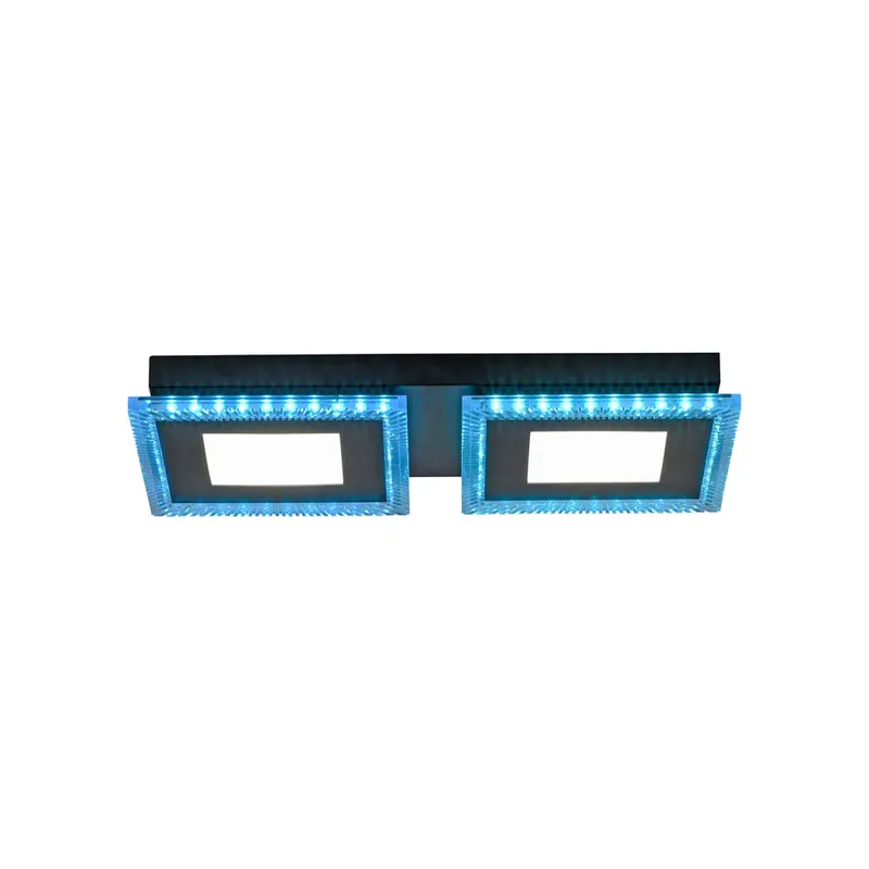 LED plafondlamp zwart, dimbaar, afstandsbediening, L 44 cm Actieprijs