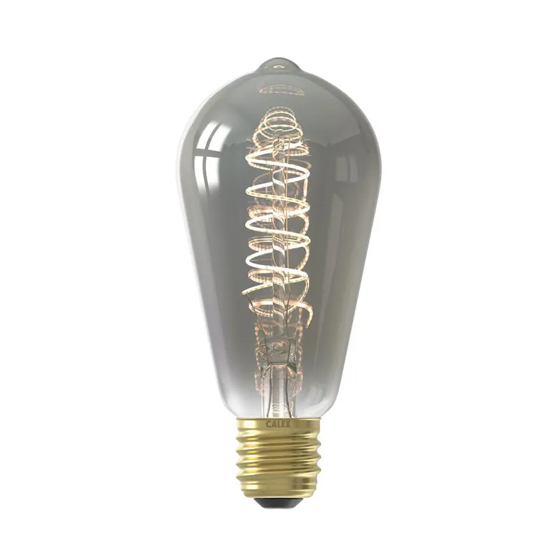 Uitverkoop Calex LED rustieklamp - titaniumkleur - E27 - 4W - 136Lm - dimbaar
