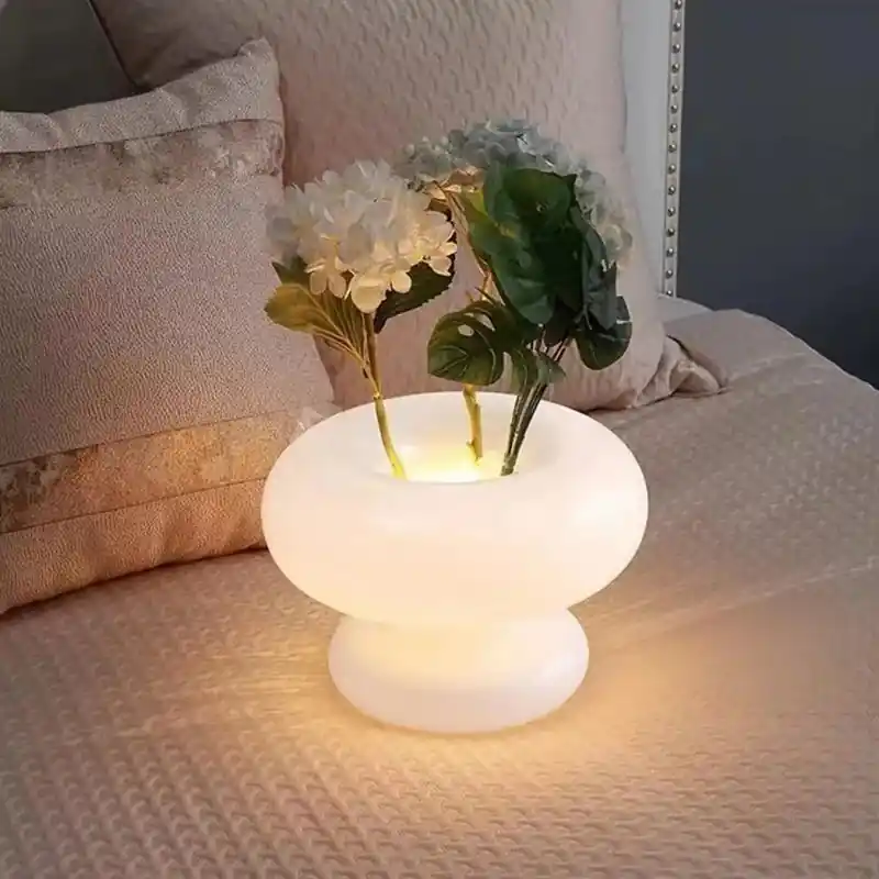 GlassGlow – Moderne Ronde Glazen Tafellamp in Wit Meest Verkocht