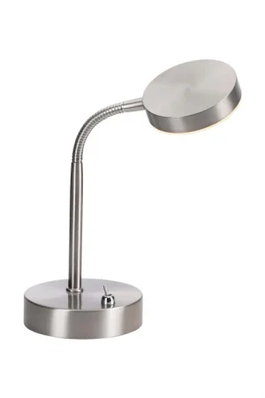 Aanbieding LED tafellamp, Flexo, staalkleurig, tuimelschakelaar, H 30 cm