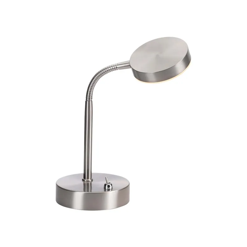 Aanbieding LED tafellamp, Flexo, staalkleurig, tuimelschakelaar, H 30 cm