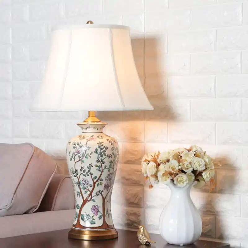 Korting LumiCeram - Klassieke Keramische Tafellamp voor Sfeervolle Verlichting in Woonkamer & Slaapkamer