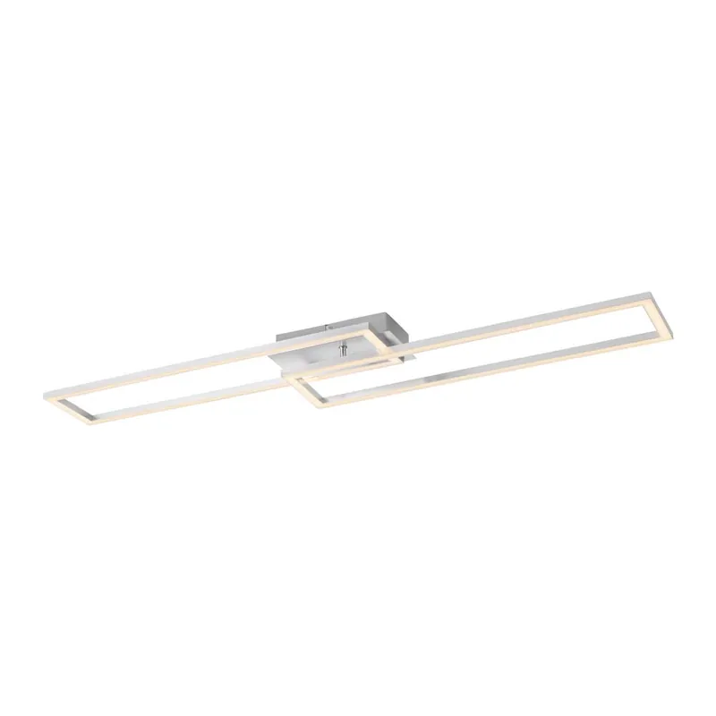 Premium LED plafondlamp, dimbaar, staalkleurig, L 102 cm