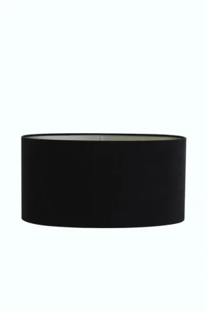 Tijdelijk Beschikbaar Lampenkap Ovaal Velours - Zwart - 38x17,5x19cm