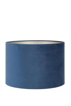 Beperkt Aanbod Cilinder Lampenkap Velours - Petrol Blue - Ø30x21cm
