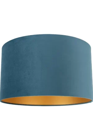 Veilige Betaling Qazqa rond cilinder velours blauw