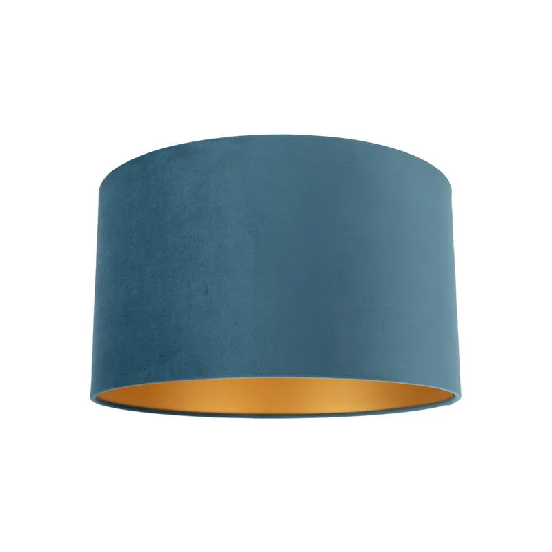 Veilige Betaling Qazqa rond cilinder velours blauw