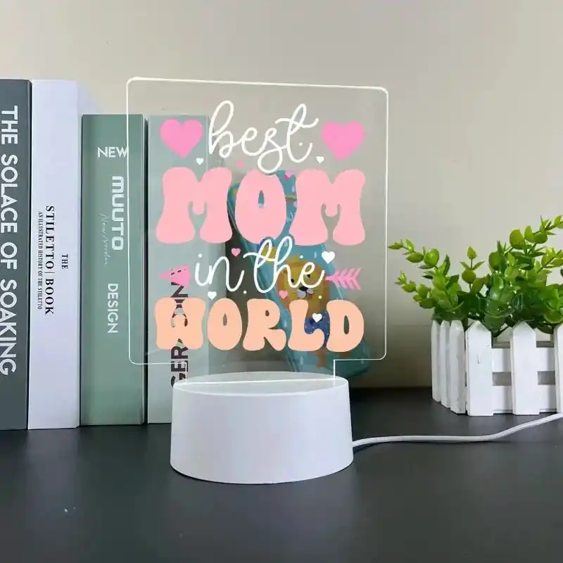 Aanbieding LumiArt - Kleurrijke Acryl Nachtlamp met LED – Personaliseerbare Decoratieve Lamp