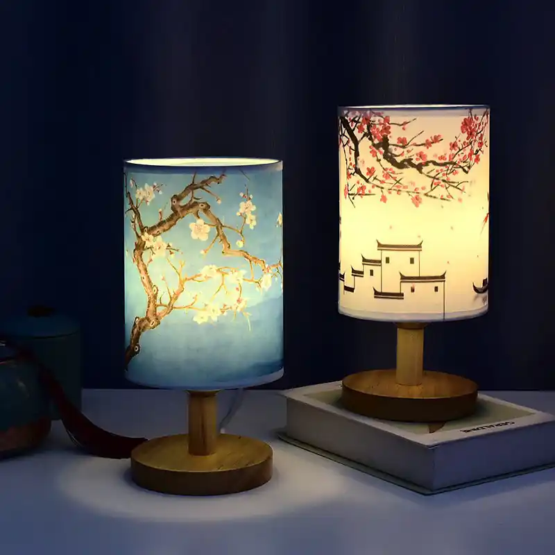 Goedkoop ZenGlow - Decoratieve Japanse Tafellamp met Houten Basis – Sfeerverlichting