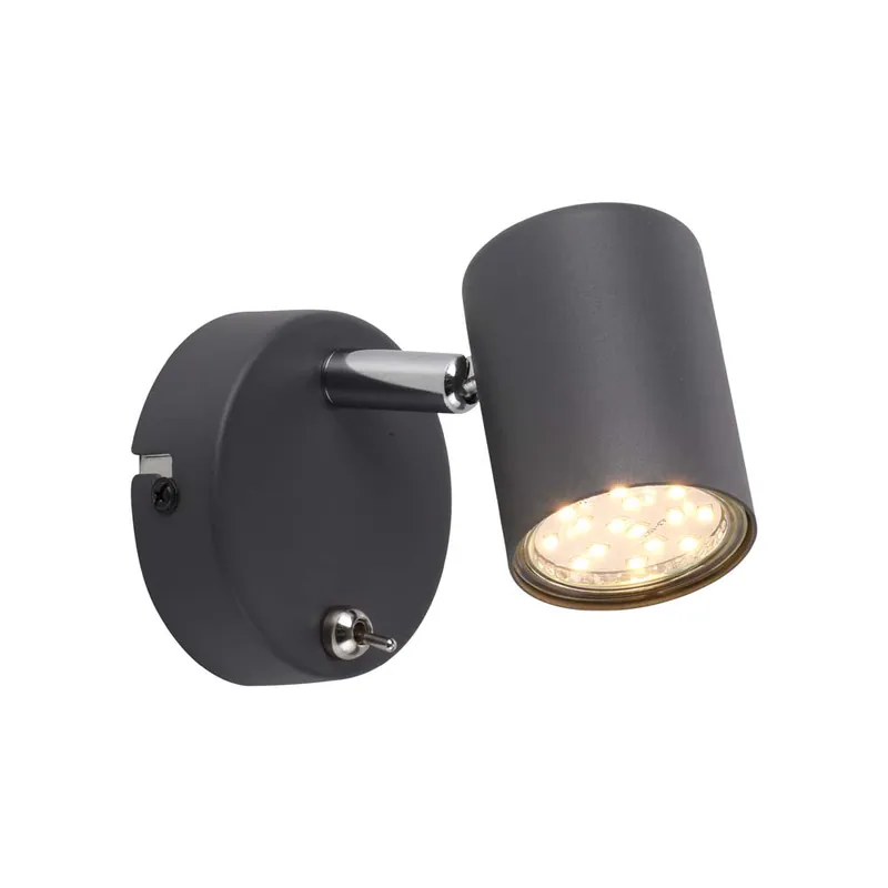 Laatste Kans LED wandlamp, antraciet, verstelbare spot, H 11,5 cm