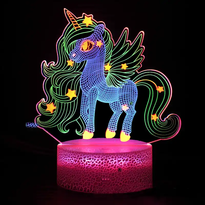 Uitverkoop LumiUnicorn - 3D LED Nachtlampje met Kleurverandering en Magisch Ontwerp