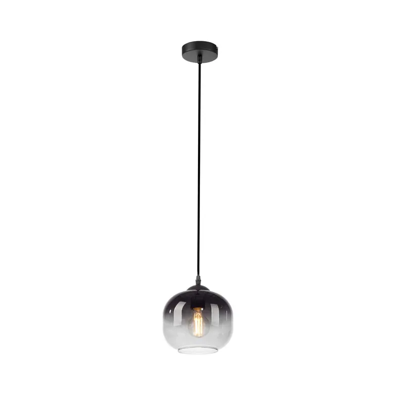 Favoriet Hanglamp, zwart, rookglas, H 120 cm