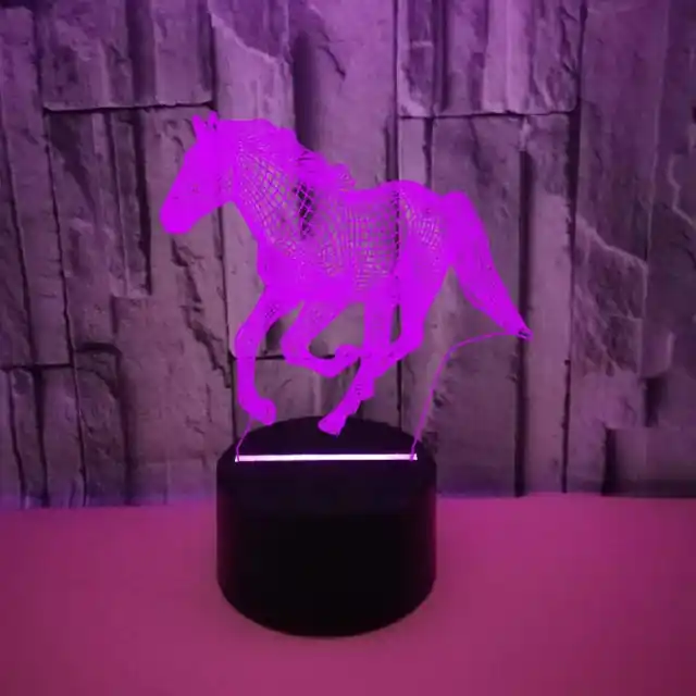 3D LED Horse Lamp – Kleurrijk Nachtlampje voor Kinderen & Paardenliefhebbers Merkproduct