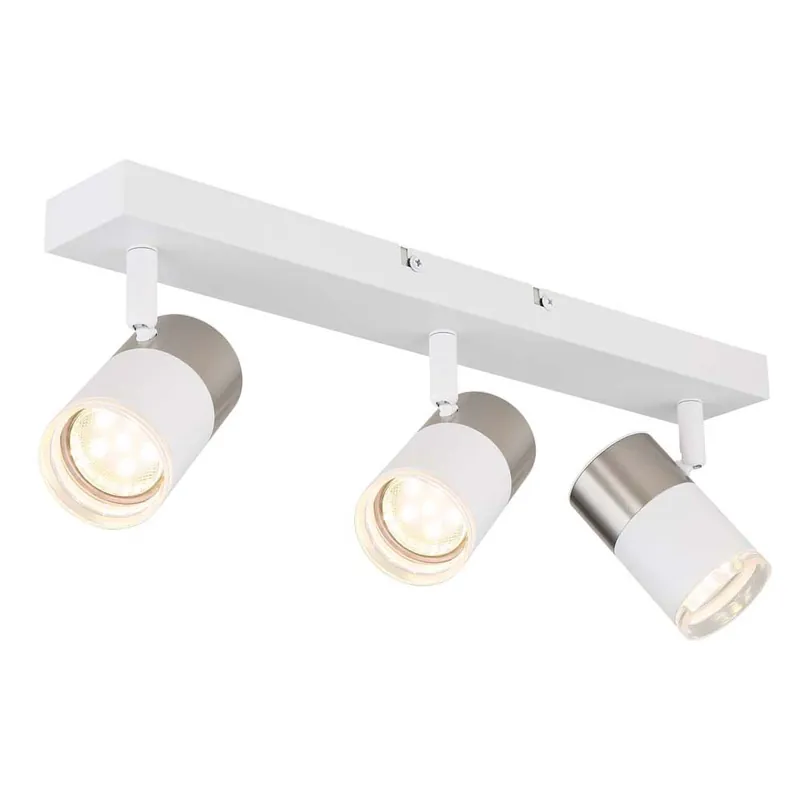 Plafondlamp, metaal, wit, verstelbare spots, 3-vlam Lage Prijs