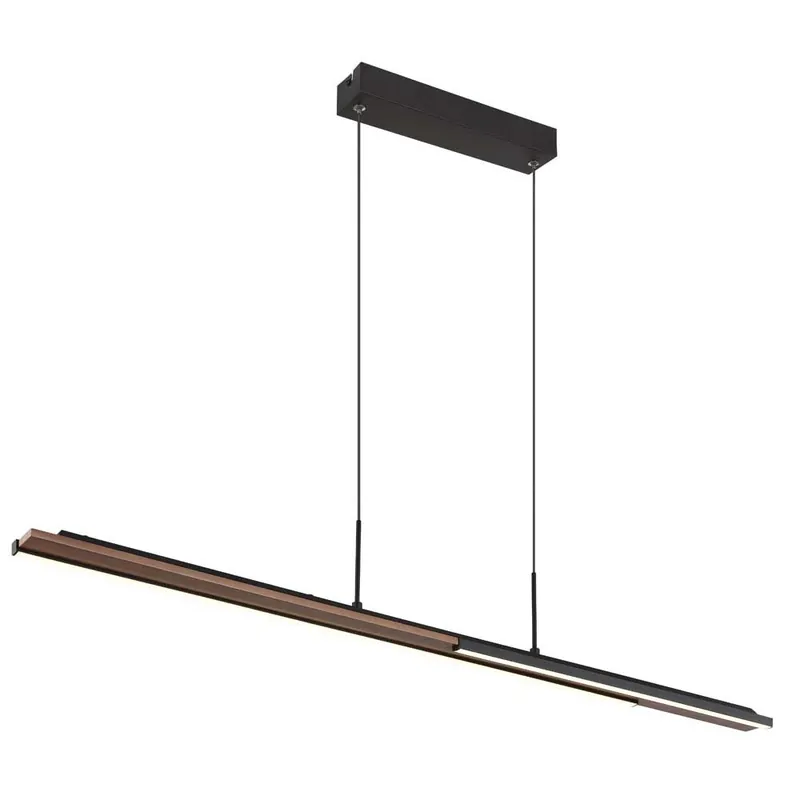 Gratis Verzending LED hanglamp, zwart mat metaal, opaal, H 150cm