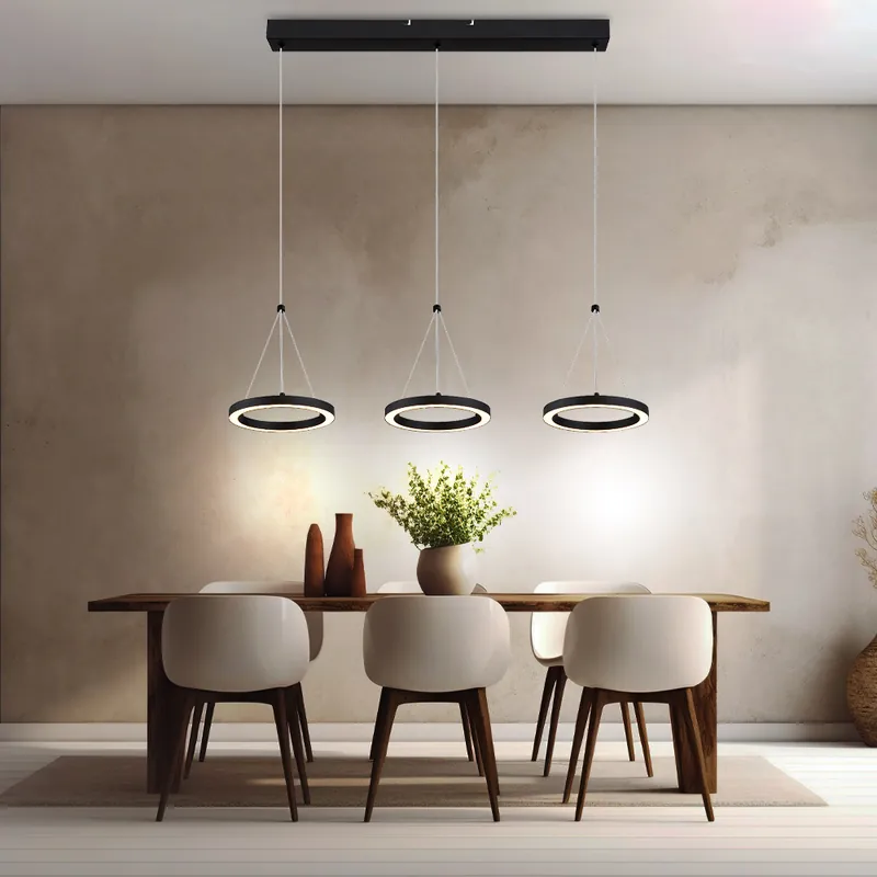 Flitsaanbieding LED hanglamp, geheugenfunctie, zwart, opaal, H 120 cm
