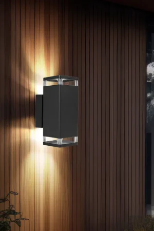 Wandlamp, buitenlamp, up-down, aluminium, L 23,5 cm Gratis Verzending