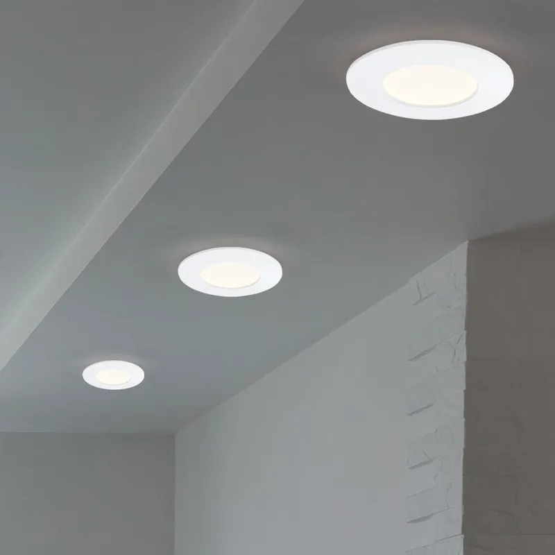Gecertificeerd Set van 3 LED inbouwspots, kunststof, wit, D 8,5 cm