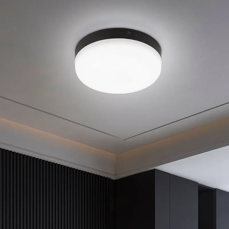 LED plafondlamp, mat zwart, D 12 cm Superprijs
