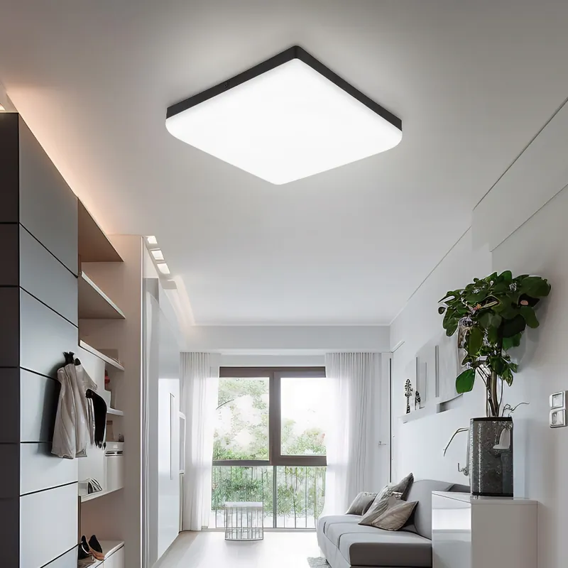 Bestel Nu LED plafondlamp, zwart, vierkant, L 22 cm