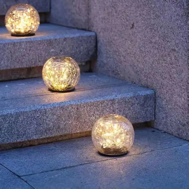 Hete Deal GlowSphere - Solar LED Tuinlampen in Gebroken Glas Design