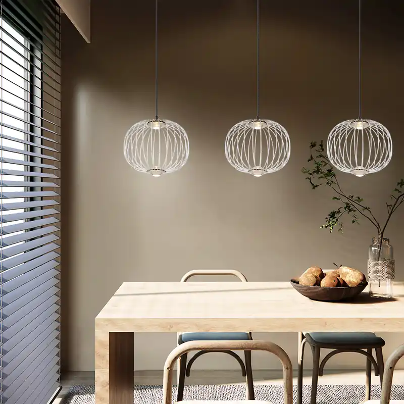 Alleen Vandaag LED hanglamp, verchroomd metaal, H 150 cm