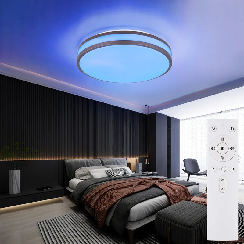 Nu Kopen RGB LED plafondlamp, dimbaar, afstandsbediening, D 34 cm