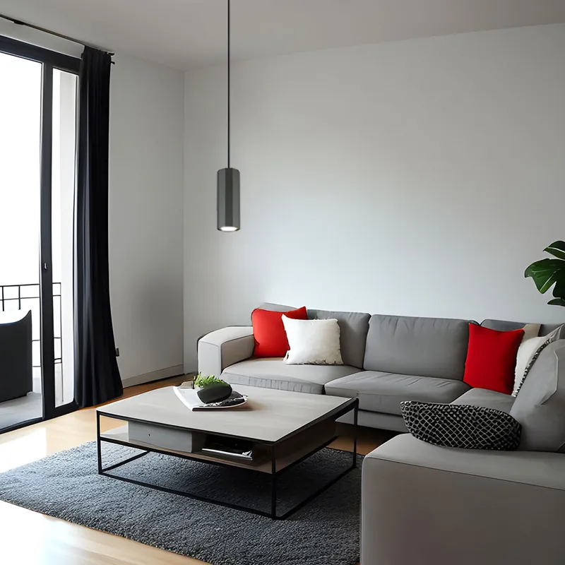 Hanglamp, grijs metaal, H 120 cm Beperkte Voorraad