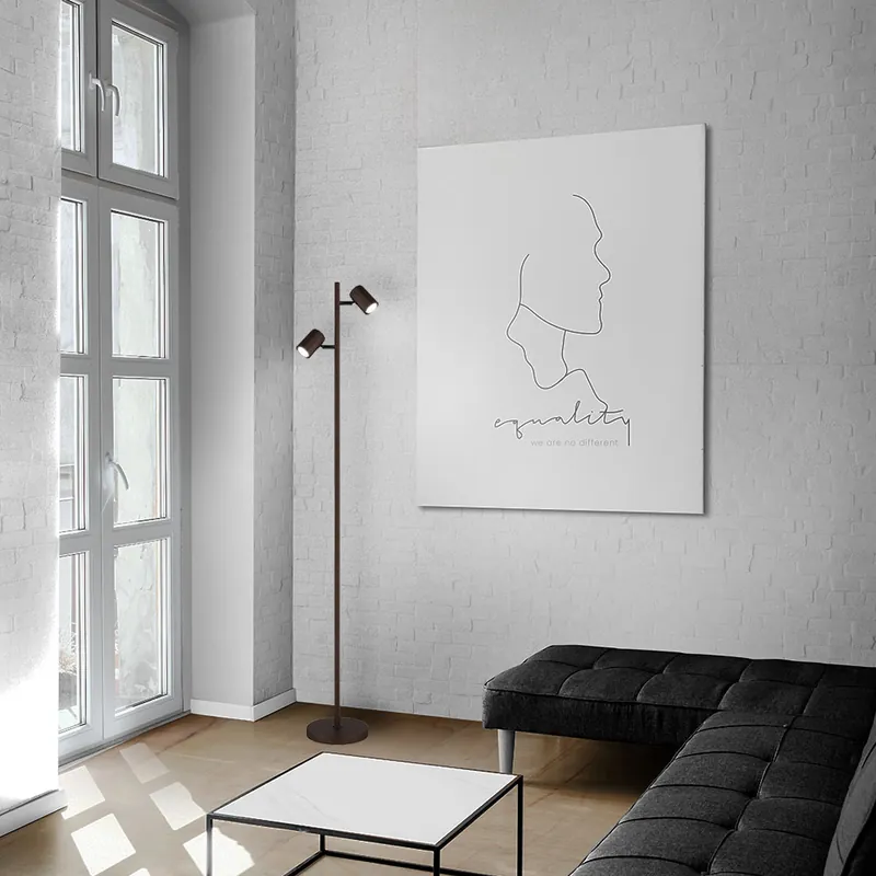 Aanbieding Staande lamp, bronskleurig metaal, beweegbare spots, H 158 cm
